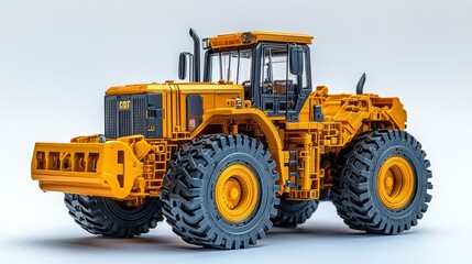 Detailed scale model of a yellow construction vehicle
