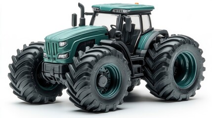 Obraz premium Detailed green tractor model with oversized tires and realistic features