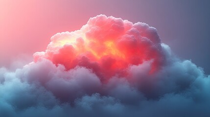 Fototapeta premium Dramatic cloud formation with vibrant colors and glowing light effects
