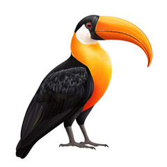 Fototapeta premium Vibrant hornbill bird with curved beak clipart, isolated on transparent background.