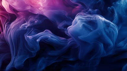 Fototapeta premium Colored smoke tendrils, dark void, soft curves, high vibrance, smooth flow, dreamlike. AI generated
