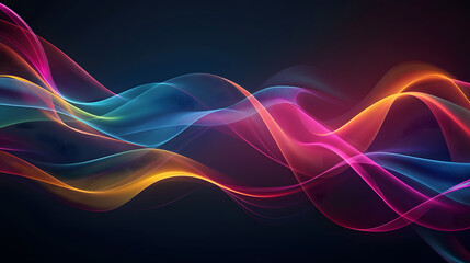 Fototapeta premium Vibrant Neon Waves Flowing in an Abstract Digital Artwork