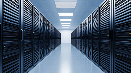Fototapeta premium Exploring the future of data centers an insight into modern server infrastructure and technology innovations