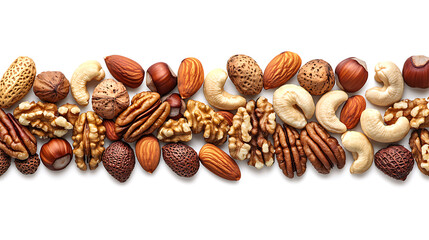 Assorted nuts and seeds arranged in a vibrant display