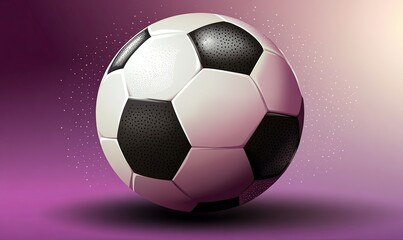 Fototapeta premium A classic black and white soccer ball on a gradient background.