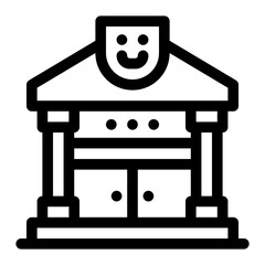 Theater icon. Stage, dramatic works, public shows. Vector illustration