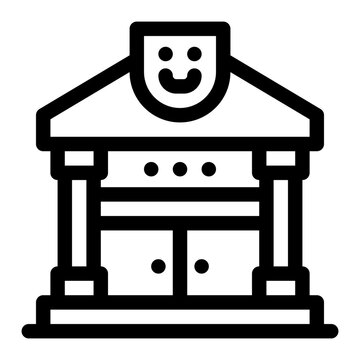 recommend clip art: Theater icon. Stage, dramatic works, public shows. Vector illustration