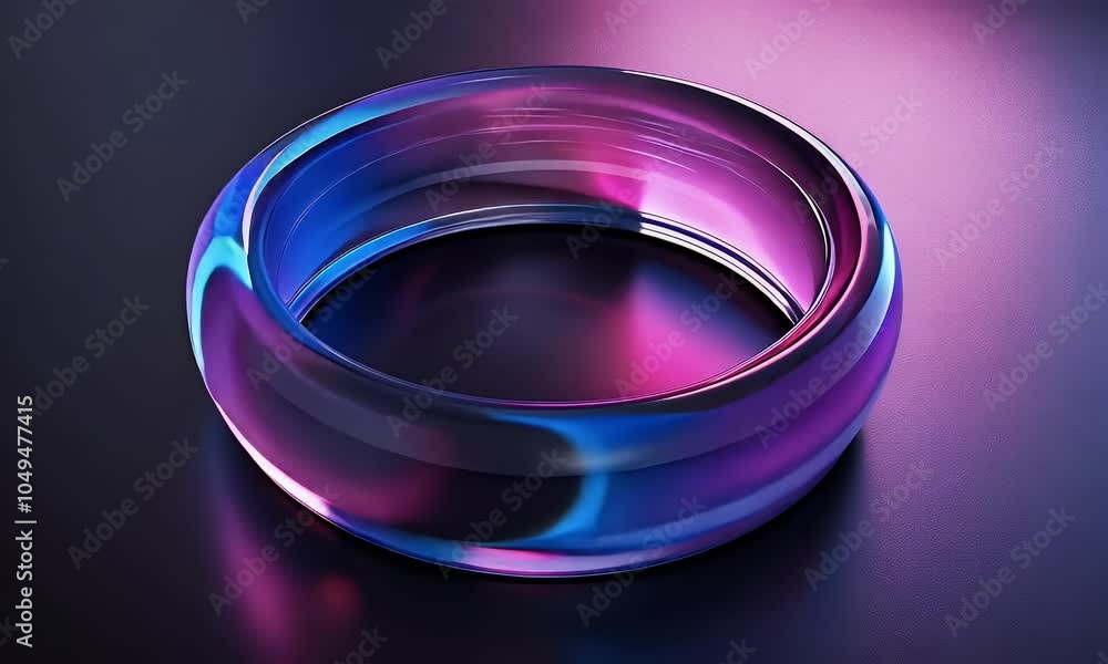 Poster abstract fluid 3d render, a colorful iridescent gradient in the shape of intertwined rings on a blac