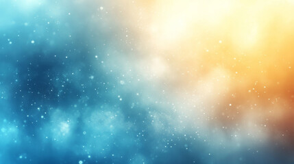 Obraz premium dreamy abstract background with blend of blue and orange hues, creating serene and ethereal atmosphere. soft gradient and scattered light particles evoke sense of calm and wonder