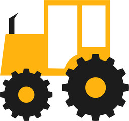 Tractor illustration. Construction vehicle  © DesignNFMR