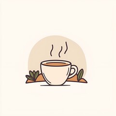 Obraz premium Modern Line-Art Coffee Cup