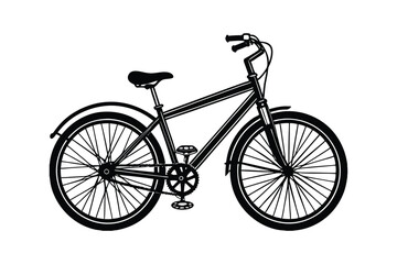 Fototapeta premium Electric Bicycle Vector Silhouette 