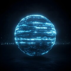 Naklejka premium Glowing Translucent Sphere with Patterns