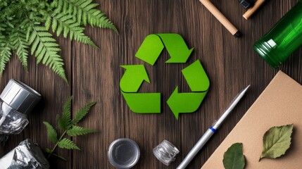 Green recycling bin, promoting environmental sustainability and responsible waste management practices