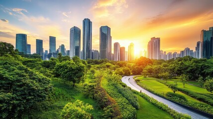 Obraz premium Sustainable development: Urban planners designing a smart