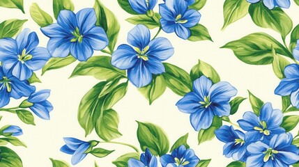 Obraz premium Explore the beauty of vibrant blue floral patterns that brighten any design project