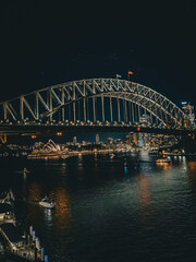 Obraz premium Sydney by night, Harbour Bridge, NSW, Australia