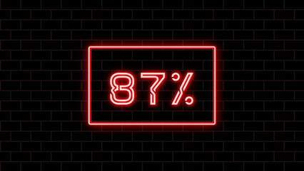 87% のネオン文字