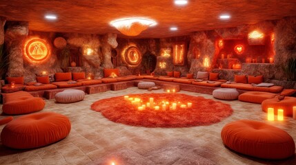 Create a cozy and inviting atmosphere in your home with an orange-themed relaxation lounge
