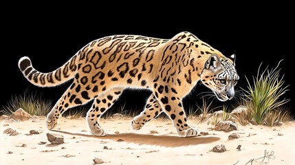 Fototapeta premium Snow Leopard in the Wilderness.