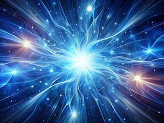 Fototapeta premium Radiant Cosmic Explosion Background with Flowing White and Celestial Blue for Creative Projects