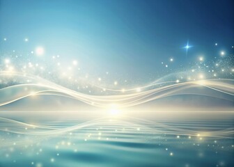 Serene Minimalist Landscape with Soft Glowing Particles and Flowing Lines for Tranquil Atmosphere