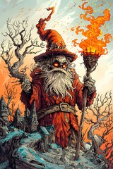 Kawaii Baba Yaga in Gothic Setting