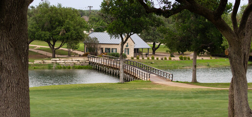 wooden bridge over the river