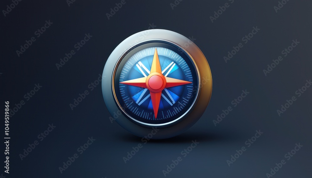 Poster digital interfaces and mobile apps streamlined with sleek compass iconography.