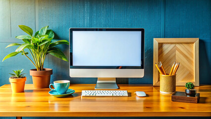 Fototapeta premium desk with computer