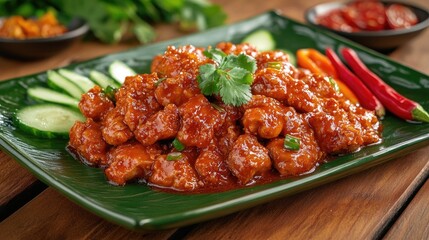 Delicious Chicken Curry with Fresh Green Ingredients