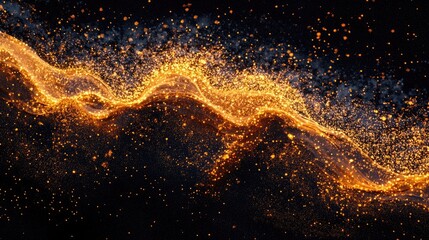 Fototapeta premium Shimmering Gold Waves on a Dark Background