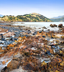 Onawe Paninsula Volcanic Plug, Akaroa Harbour, New Zealand