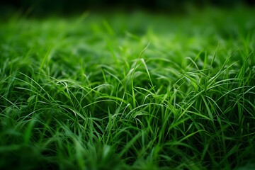 Fototapeta premium Lush green grass fills the frame, creating a vibrant natural scene.