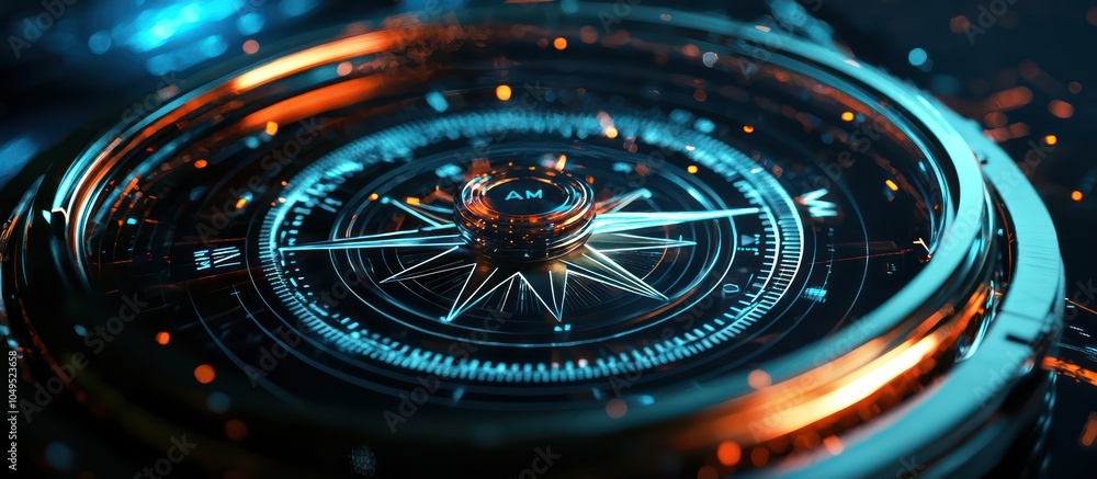 Poster digital assistant combined with traditional compass forms innovative navigational device.