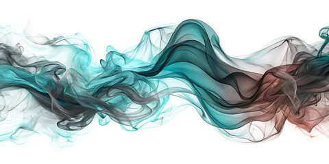 Movement of smoke Abstract blue smoke on white background