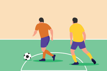 Futsal sports. Sports concept. Colored flat vector illustration isolated.