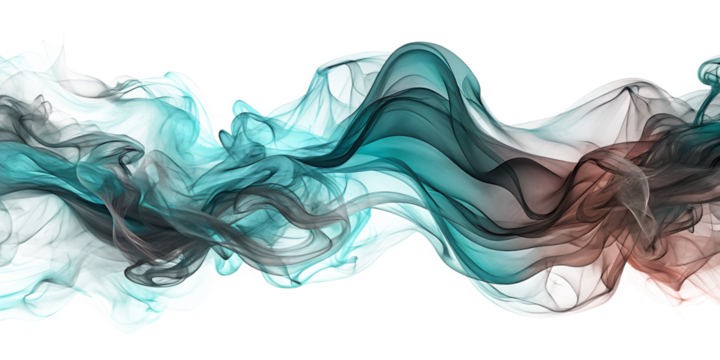 Movement of smoke Abstract blue smoke on white background