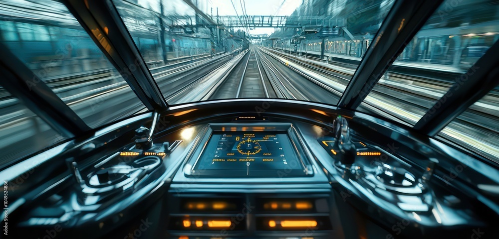 Poster navigating high-speed trains accurately using panel-mounted digital compasses.