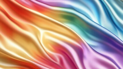 Obraz premium Iridescent Rainbow Foil Fabric with Stunning Visuals