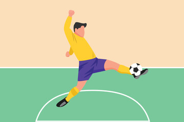 Obraz premium Futsal sports. Sports concept. Colored flat vector illustration isolated.