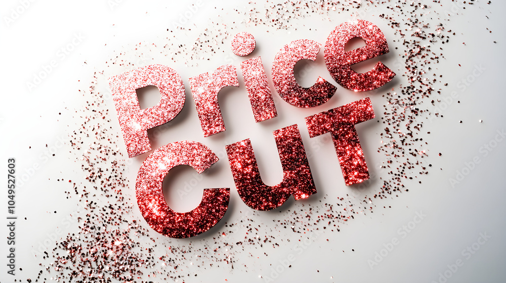 Poster price cut with a flashing effect or sparkles around the text