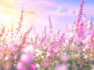 Obraz premium Wildflower Field Background in Full Bloom