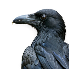 Black raven close-up, Generative AI.