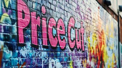 Obraz premium Price Cut spray-painted in a graffiti style