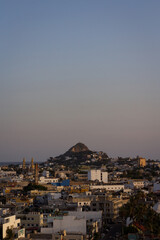 sunset over the city