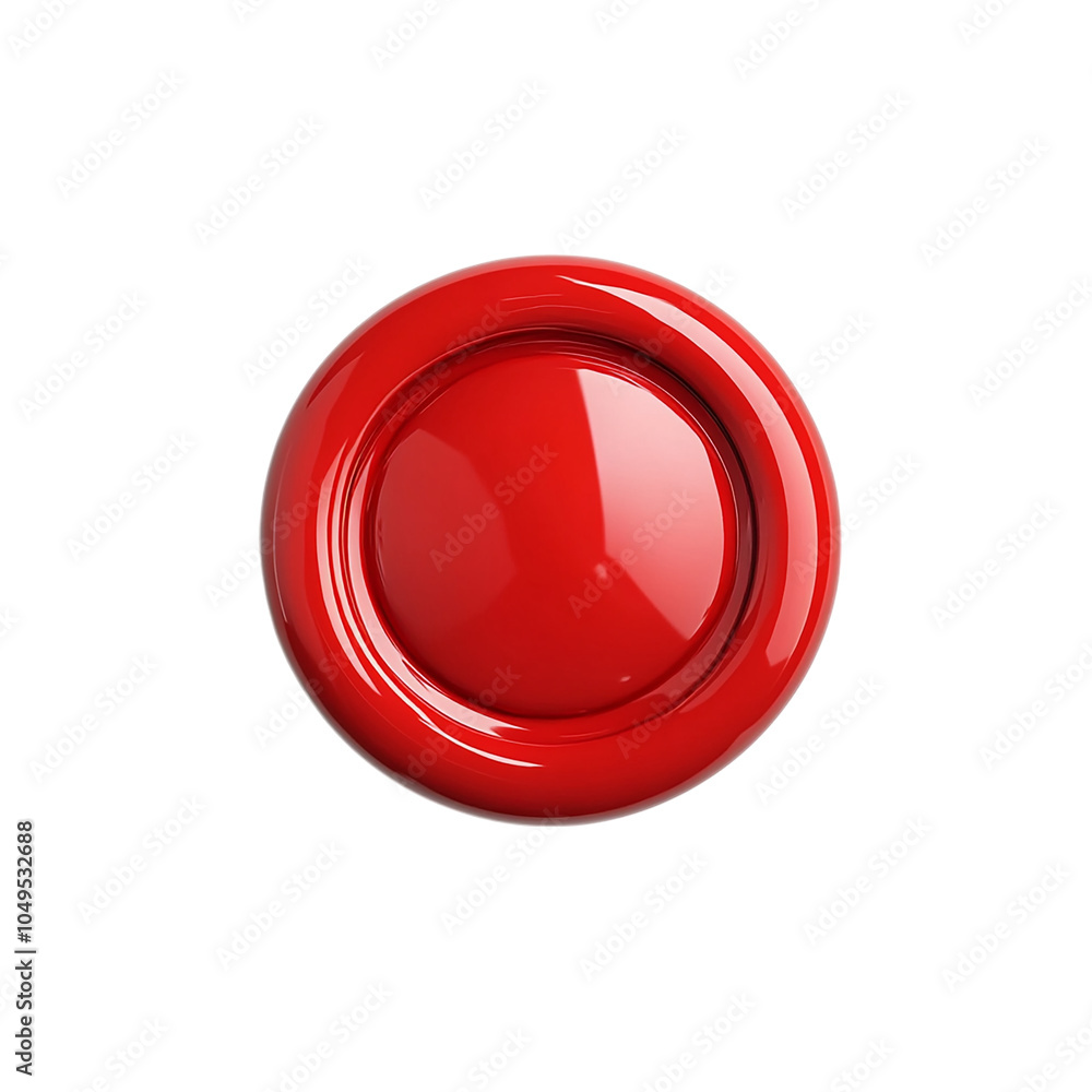 Poster glossy red circular button or light indicator
