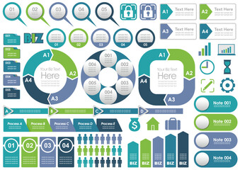 Business Infographics, Tags, And Icons Set Isolated On A White Background. Vector illustration.