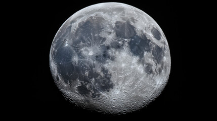 Obraz premium A luminous full moon shines brightly against a dark sky, showcasing its craters and surface details in stunning clarity.