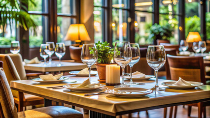 restaurant table in restaurant